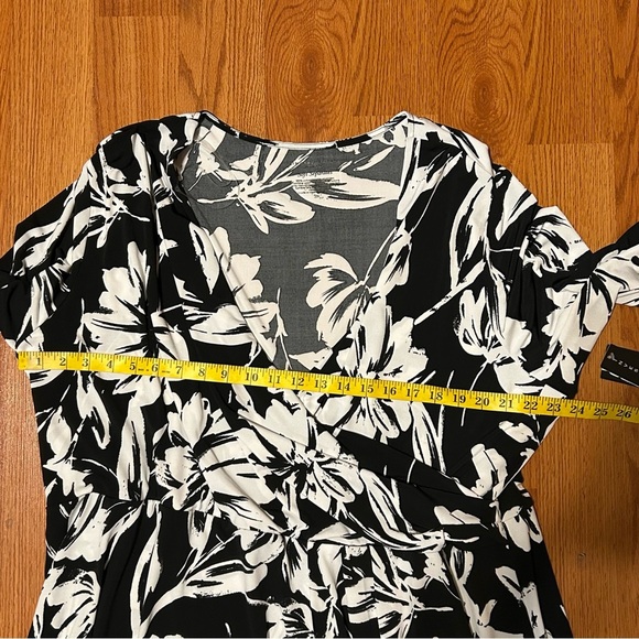 NEW Investments Soft Separates Womens 3X Dress Midi Faux Wrap Jersey Knit Floral - Picture 11 of 13